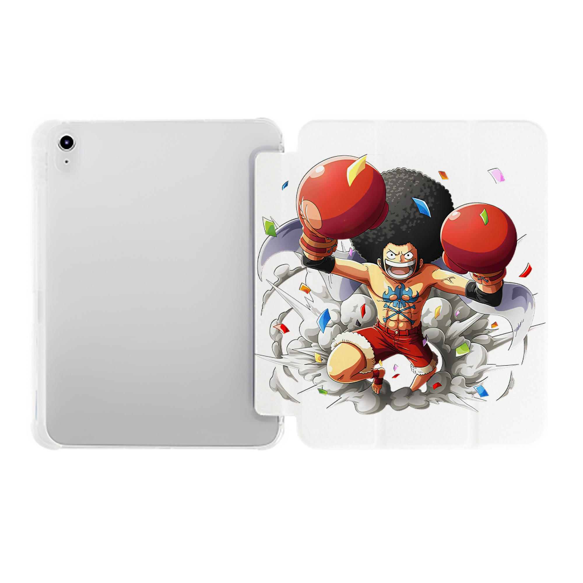 （画像用） ワンピース モンキー・D・ルフィ ONE PIECE Monkey D. Luffy IPad ケース ペン収納付き 三つ折りスタンド PUレザー×シリコン 対応機種9.5/10.5/10.9インチ